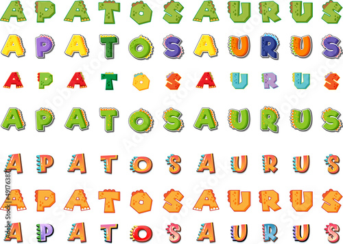 Font design for apatosaurus