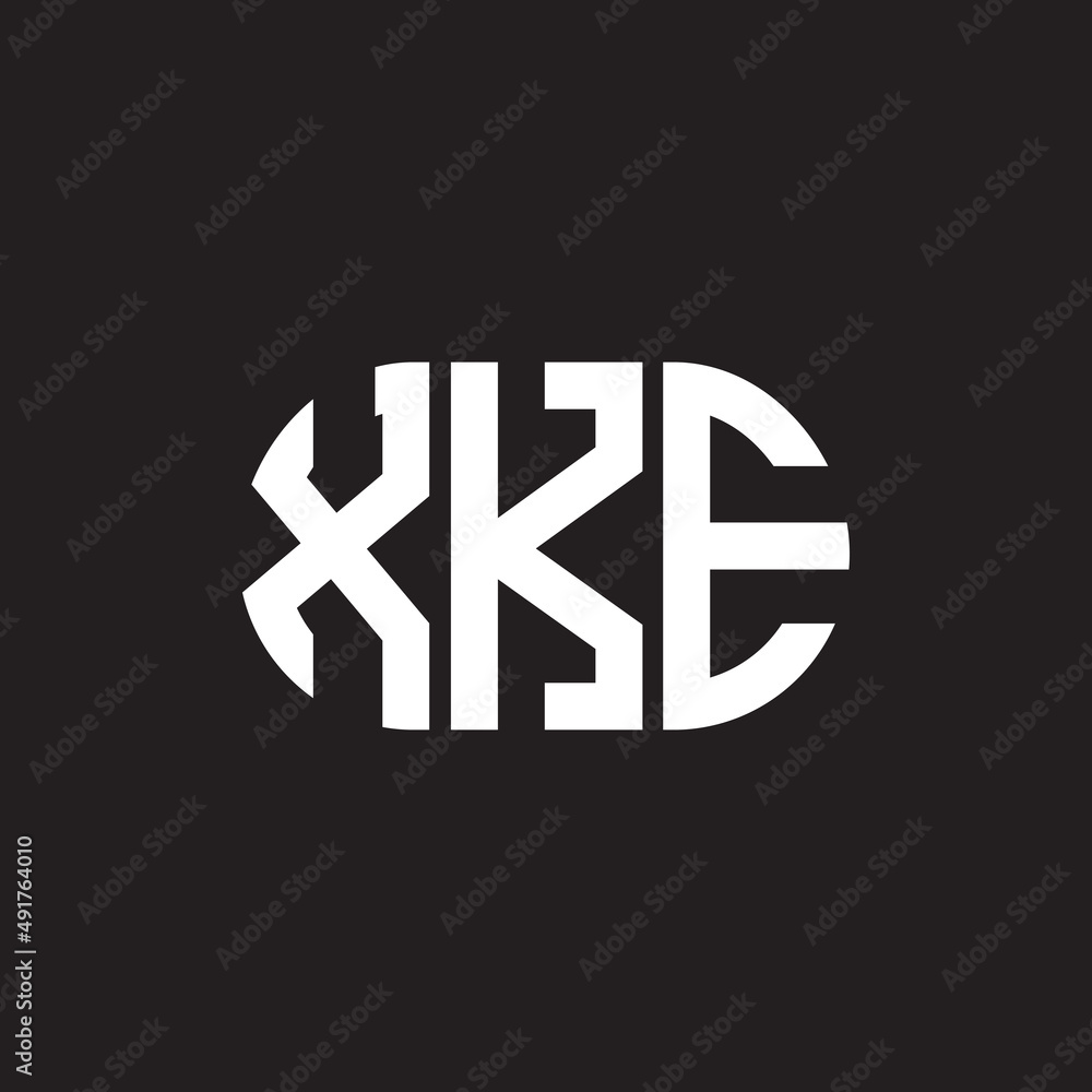 Fototapeta premium XKE letter logo design. XKE monogram initials letter logo concept. XKE letter design in black background.
