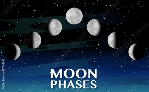 Fototapeta Naklejka Na Ścianę i Meble -  Phases of the moon for science education