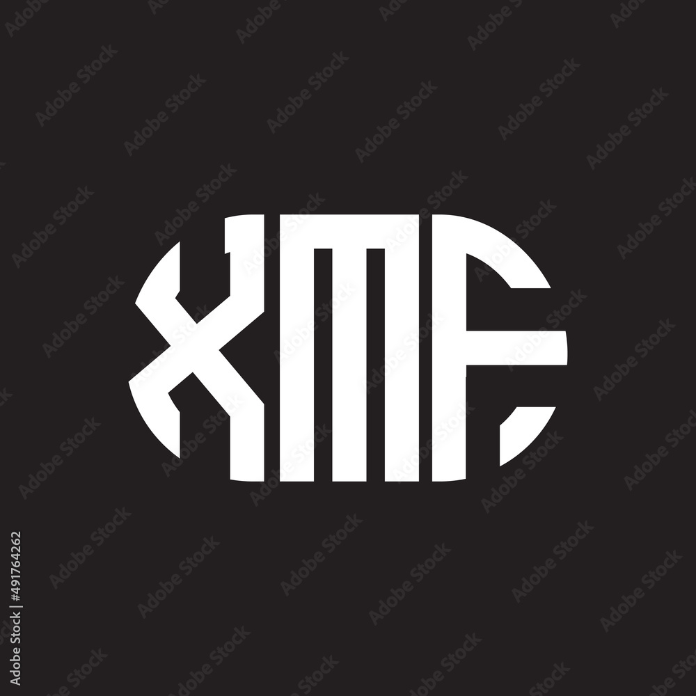 Obraz premium XMF letter logo design. XMF monogram initials letter logo concept. XMF letter design in black background.