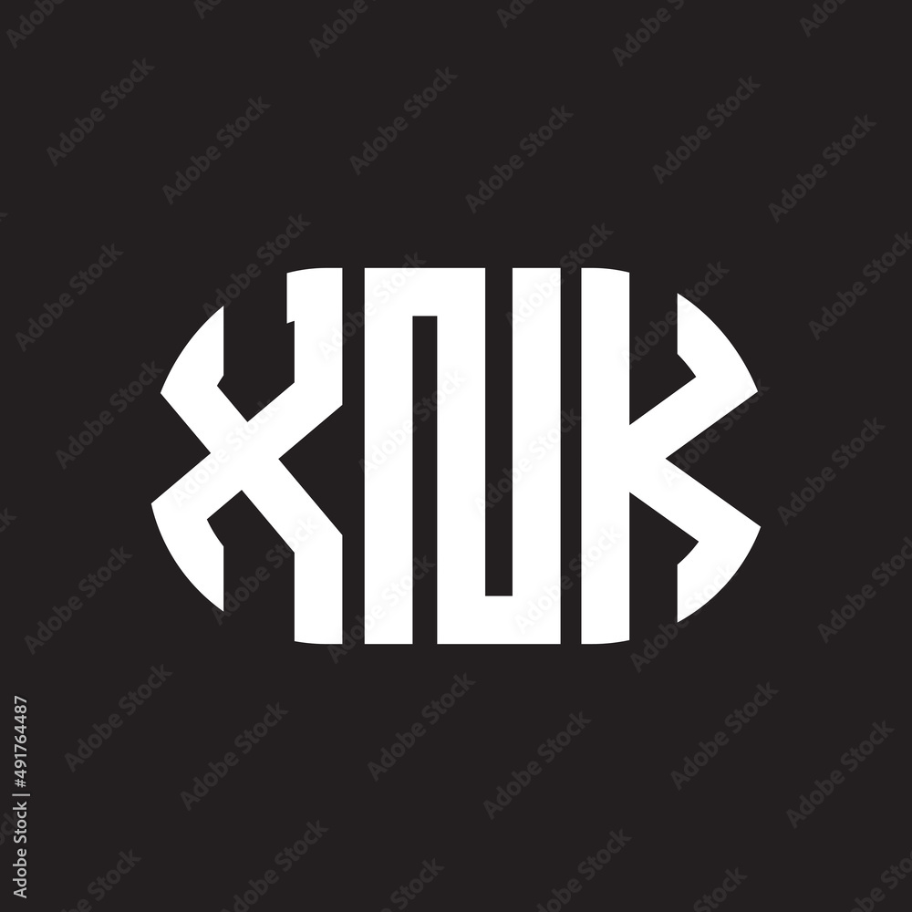 XNK letter logo design. XNK monogram initials letter logo concept. XNK letter design in black background. XNK letter logo design. XNK monogram initials letter logo concept. XNK letter design in black background.