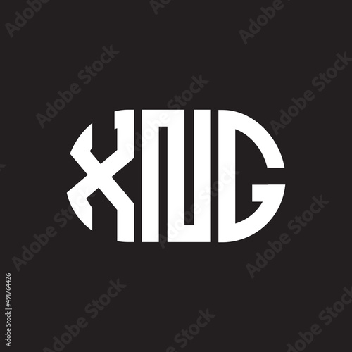 XNG letter logo design. XNG monogram initials letter logo concept. XNG letter design in black background. photo