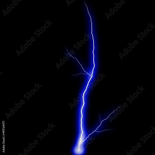 abstract light blue lighting natural thunder realistic magic overlay bright glowing effect on black.