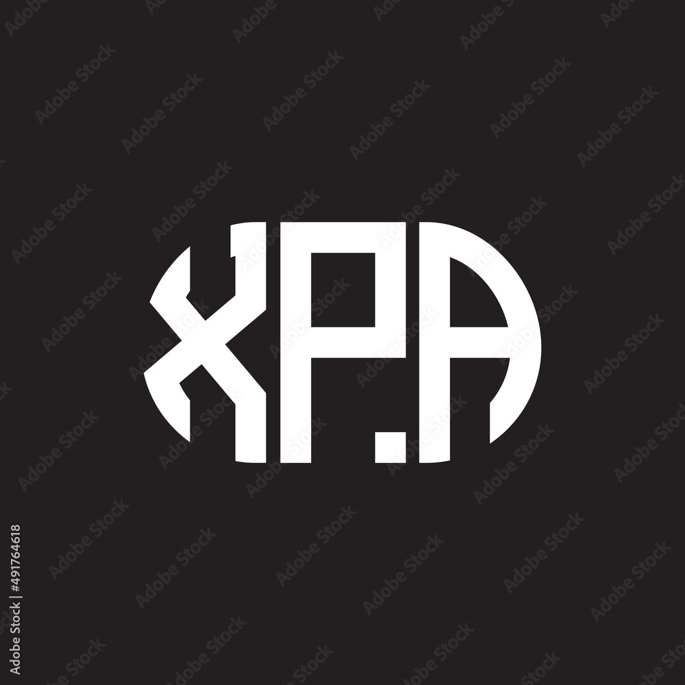 Obraz premium XPA letter logo design. XPA monogram initials letter logo concept. XPA letter design in black background.