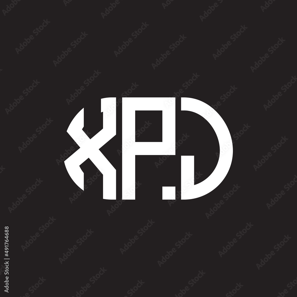 Obraz premium XPJ letter logo design. XPJ monogram initials letter logo concept. XPJ letter design in black background.