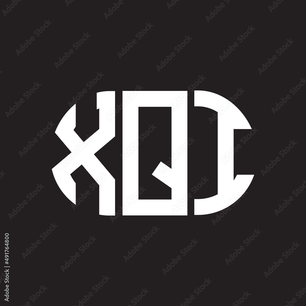 Fototapeta premium XQI letter logo design. XQI monogram initials letter logo concept. XQI letter design in black background.