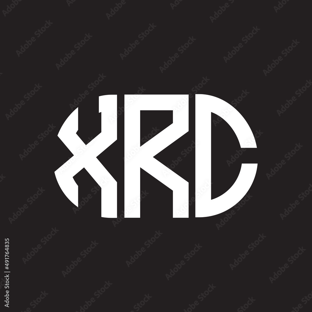 Obraz premium XRC letter logo design. XRC monogram initials letter logo concept. XRC letter design in black background.
