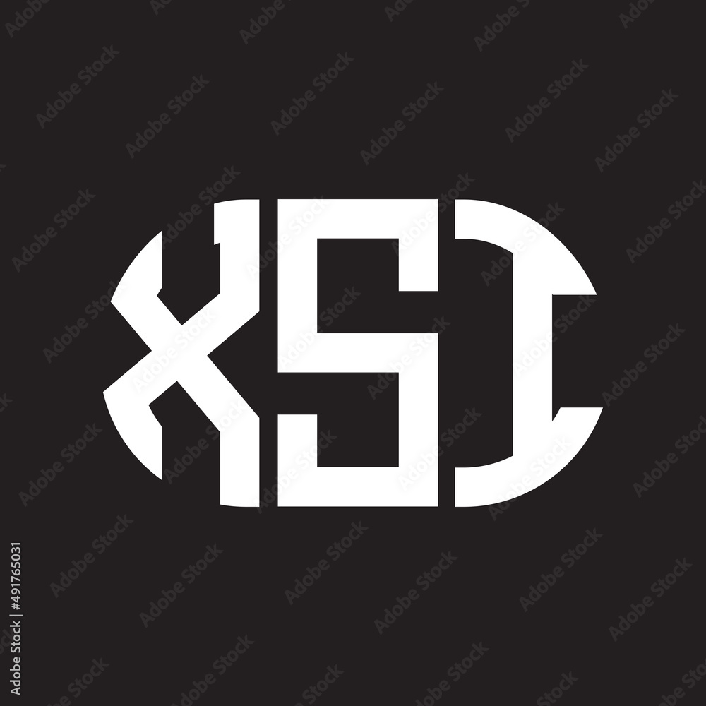 Obraz premium XSI letter logo design. XSI monogram initials letter logo concept. XSI letter design in black background.
