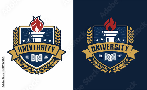 University education logo design vector template
