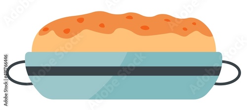 Baked pie, cooking and delicious recipes vector