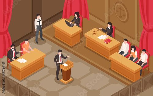 Law And Justice Isometric Illustration
