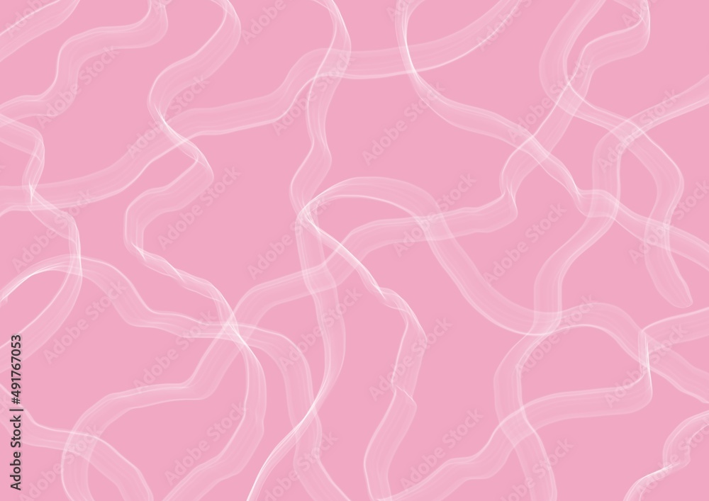 Fototapeta premium Abstract art pink color background with wavy white lines. Backdrop with curve fluid rose striped ornate. Wave pattern.