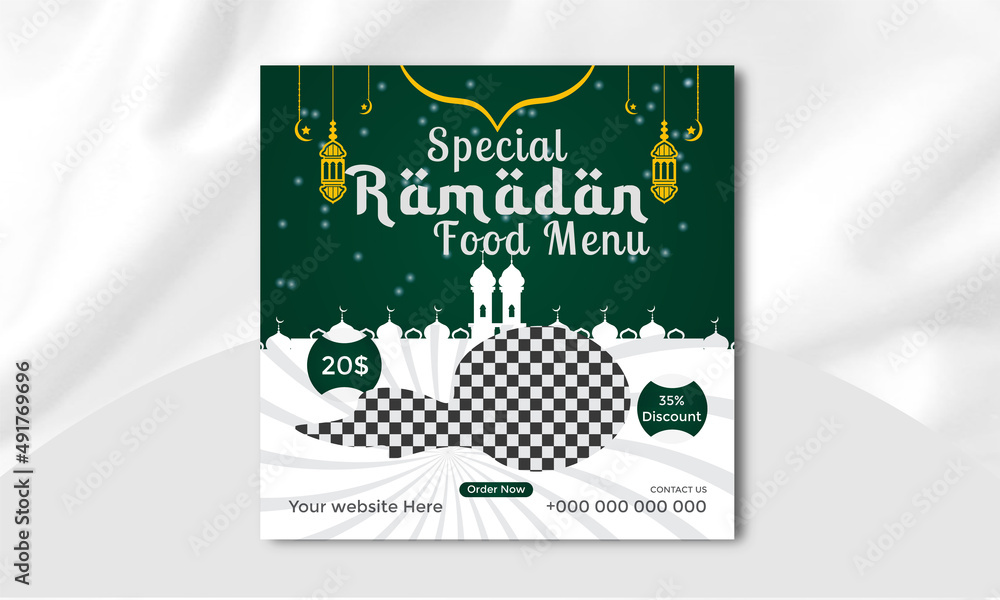 Fototapeta premium Special Ramadan Delicious Food Menu Vector Template Design