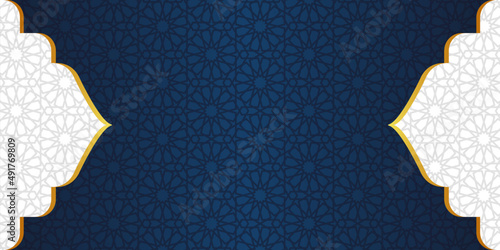 Geometric shape of Islamic banner design. Vector illustration.