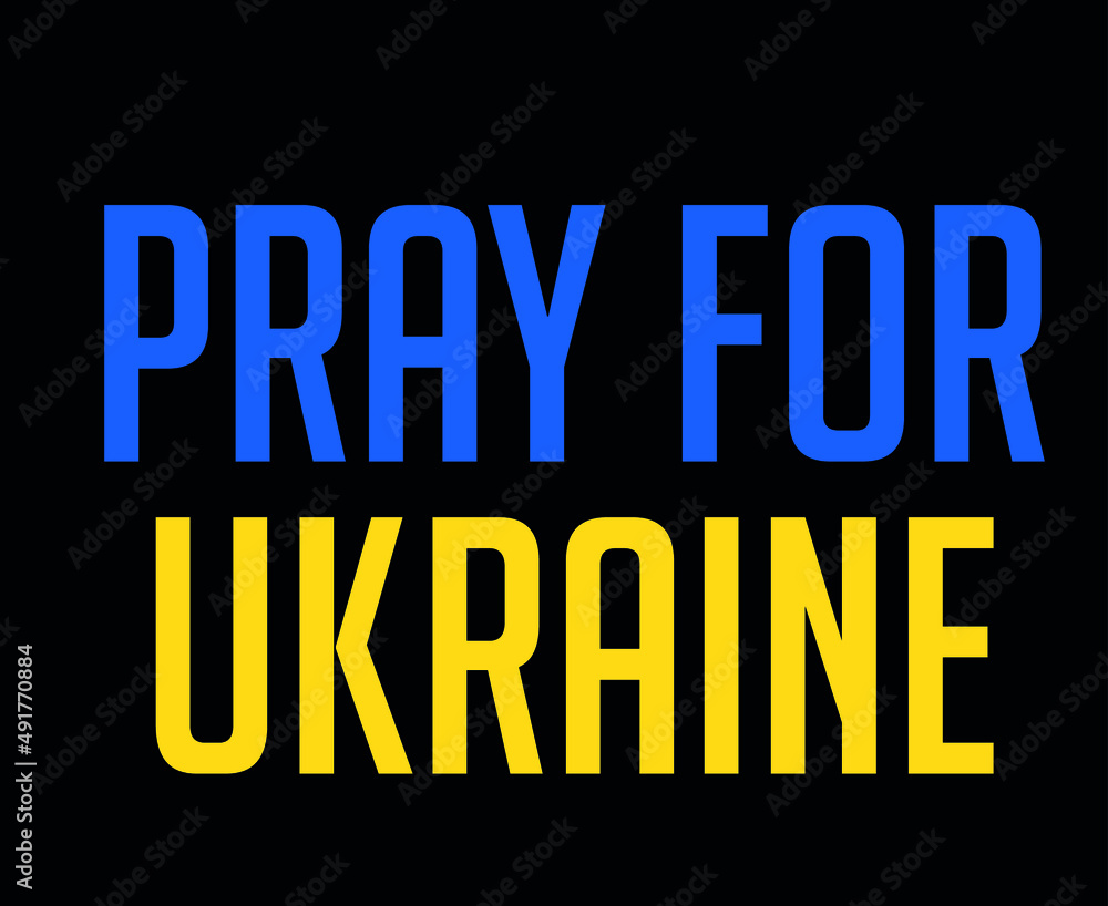 Pray For Ukraine Symbol Emblem Flag Abstract Vector Design in Black Background Pray For Ukraine Symbol Emblem Flag Abstract Vector Design in Black Background