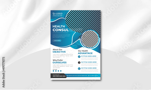 Medical Healthcare Flyer Design Template And virus Vaccination Vector Template Design