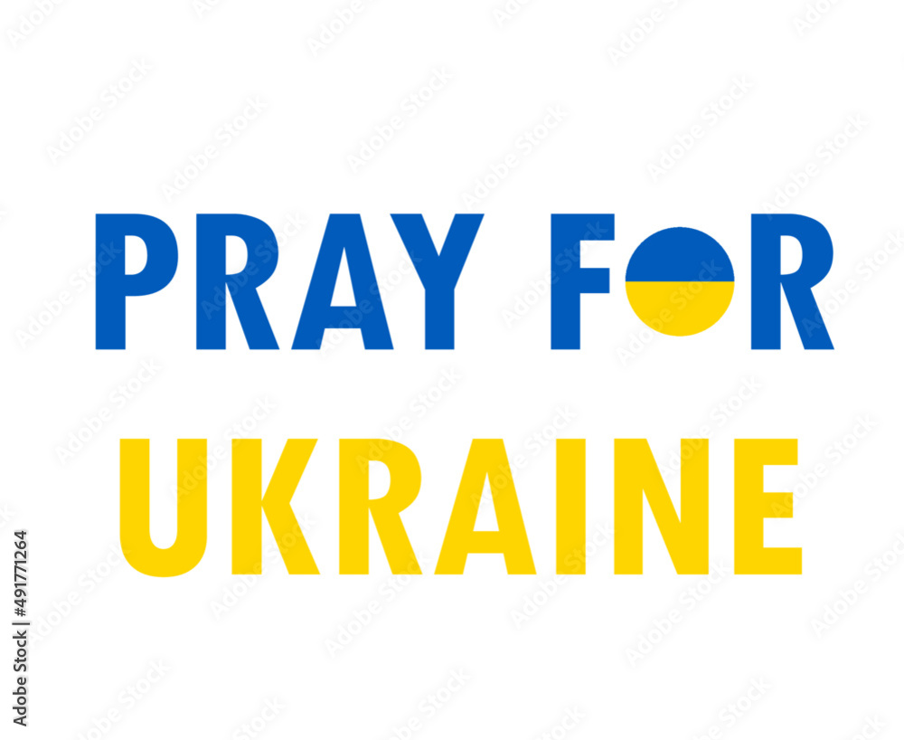 Pray For Ukraine National Europe Symbol Emblem With Flag Abstract Vector Design in White Background Pray For Ukraine National Europe Symbol Emblem With Flag Abstract Vector Design in White Background