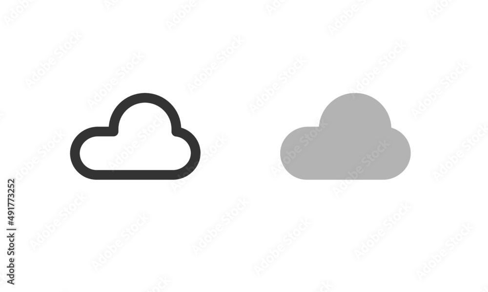 Clouds icons design graphic with line and solid sytle. Clouds icons design graphic with line and solid sytle.