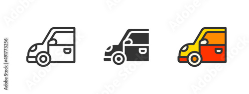 Car icons set design graphic with line, filled, and solid sytle. Vector for company or corporate business.