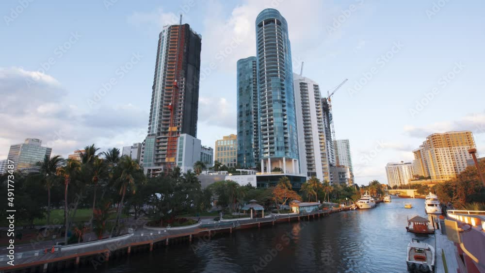Fort Lauderdale, Florida, USA cityscape at the Riverwalk. Fort Lauderdale, Florida, USA cityscape at the Riverwalk.