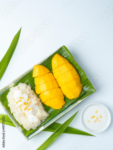 Mango Sticky Rice with coconut cream sauce