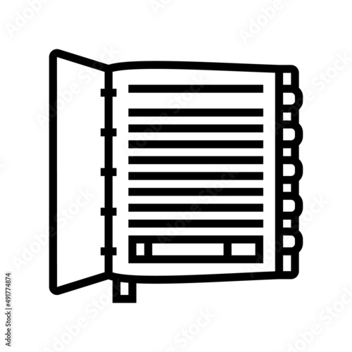 organizer book line icon vector. organizer book sign. isolated contour symbol black illustration