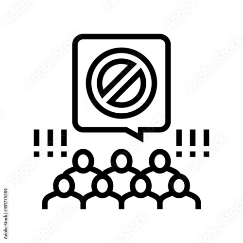 backlash people line icon vector. backlash people sign. isolated contour symbol black illustration