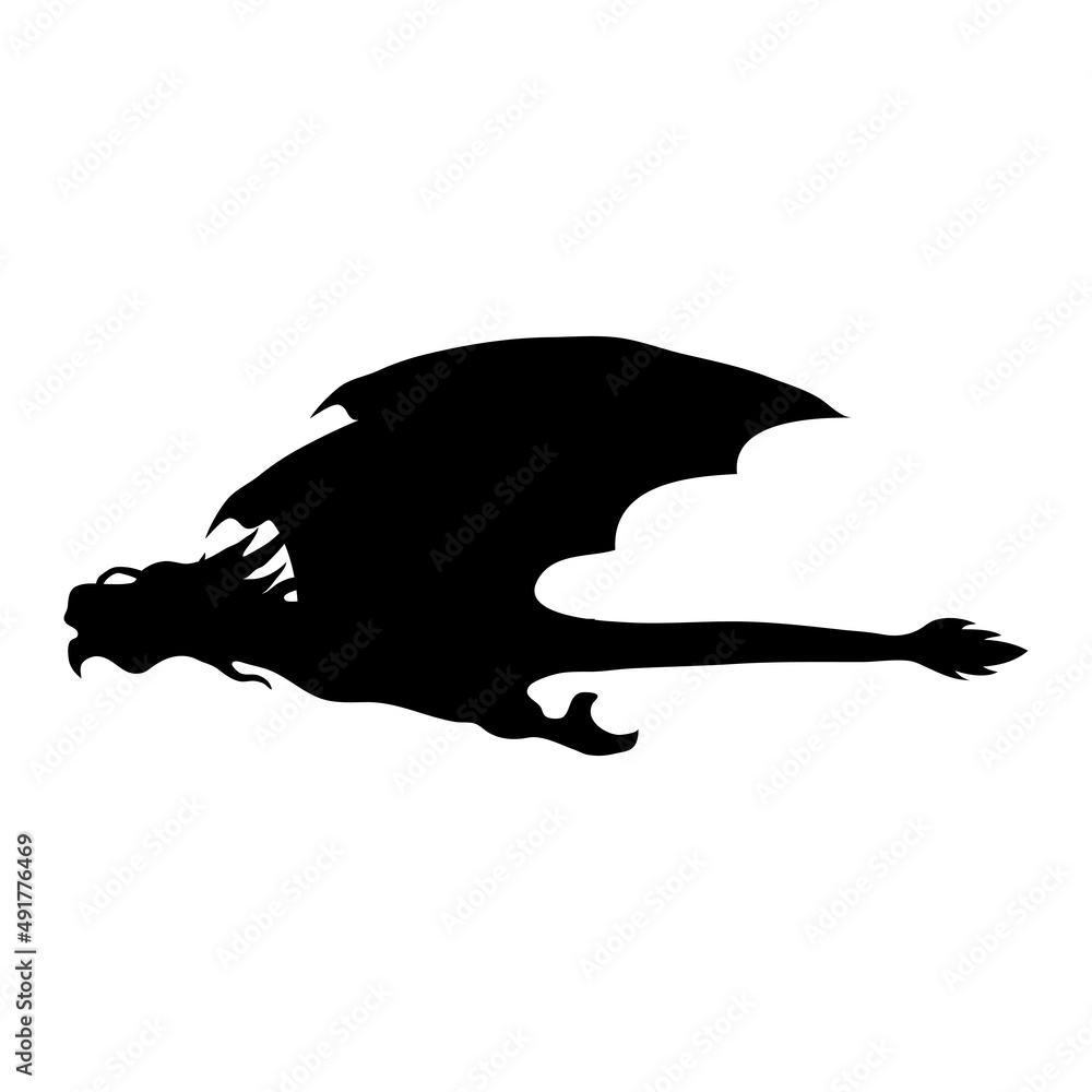 Dragon icon silhouette design template vector Dragon icon silhouette design template vector