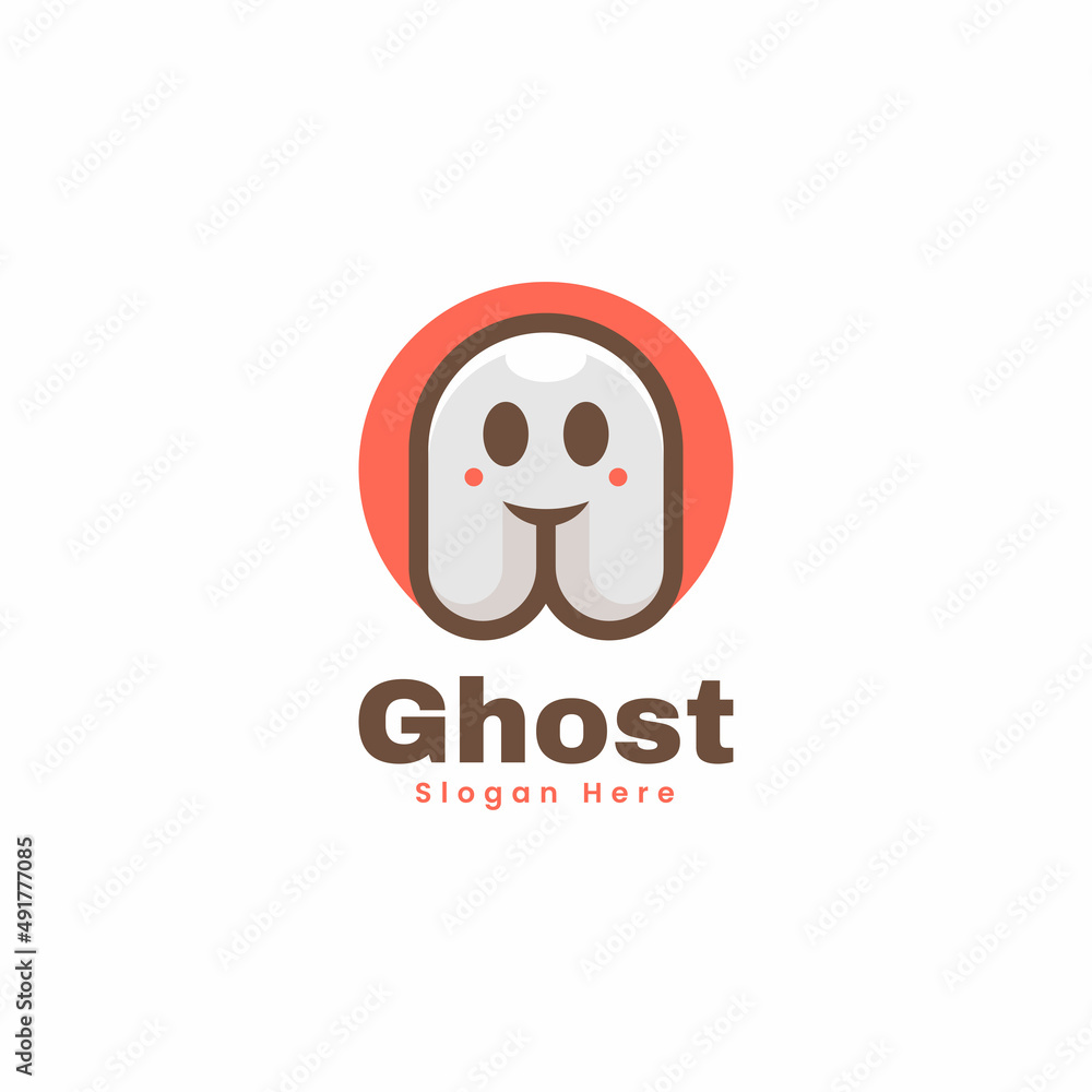 Vector Logo Illustration Ghost Simple Mascot Style. Vector Logo Illustration Ghost Simple Mascot Style.
