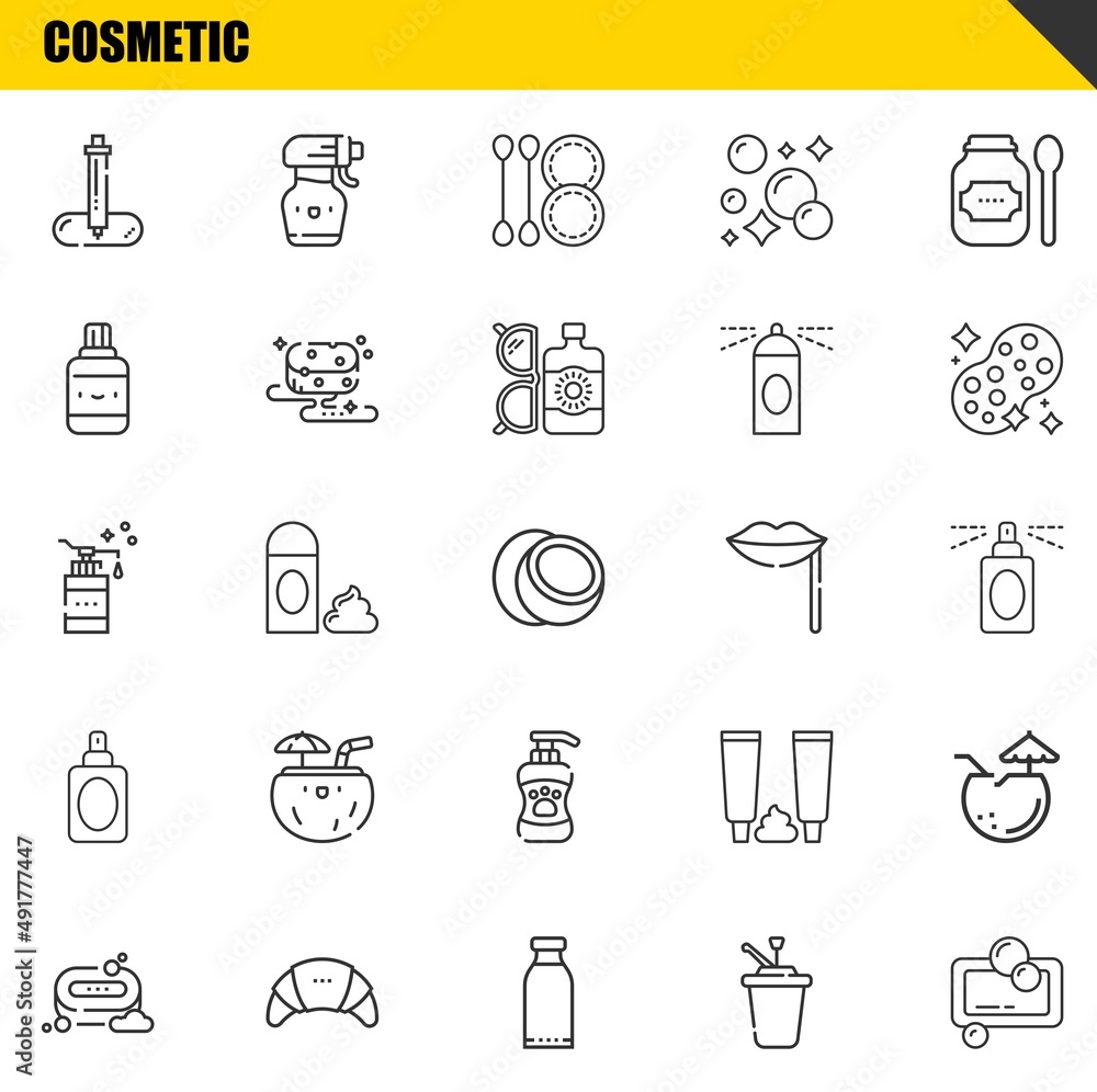 cosmetic vector line icons set. pipette, soap and soap Icons. Thin line design. Modern outline graphic elements, simple stroke symbols stock illustration cosmetic vector line icons set. pipette, soap and soap Icons. Thin line design. Modern outline graphic elements, simple stroke symbols stock illustration