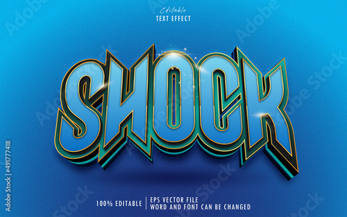 Blue Shock 3D editable text effect premium free download