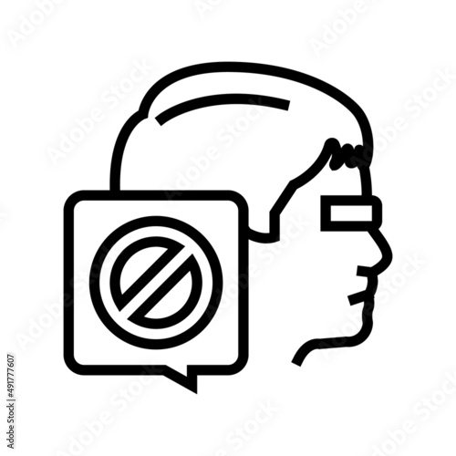 canceled kid boy line icon vector. canceled kid boy sign. isolated contour symbol black illustration
