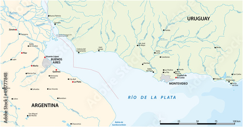 vector map of the Rio de la Plata, Argentina, Uruguay photo