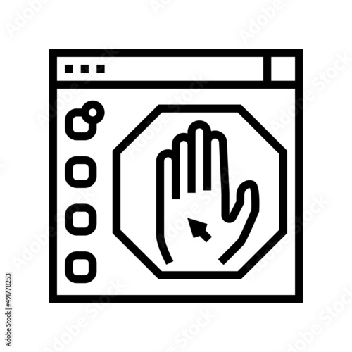 deplatforming system line icon vector. deplatforming system sign. isolated contour symbol black illustration
