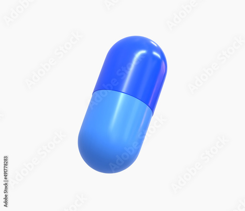 3D realistic medicinal capsule vector illustration