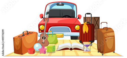 Flea market concept with second hand clothes shop