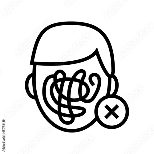 self cancellation line icon vector. self cancellation sign. isolated contour symbol black illustration