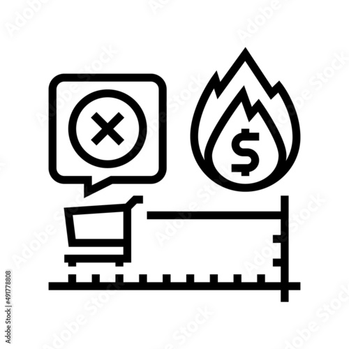 core inflation line icon vector. core inflation sign. isolated contour symbol black illustration
