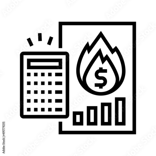 calculator inflation line icon vector. calculator inflation sign. isolated contour symbol black illustration