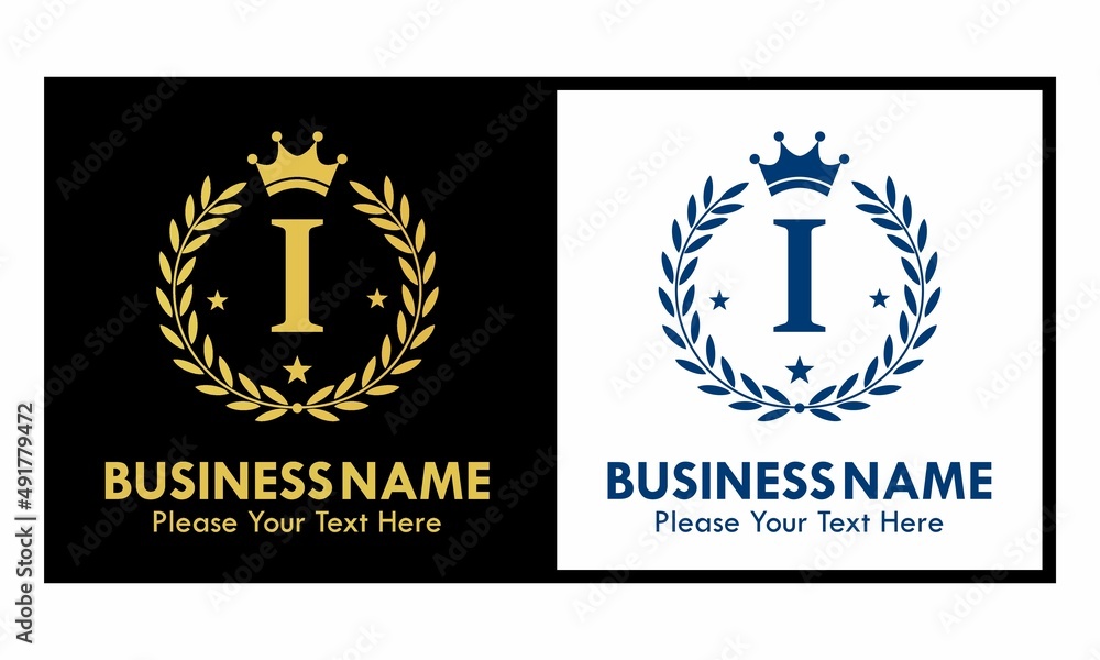 Letter i crown logo design template illustration. suitable for fashion, brand, kingdom, crown, identity