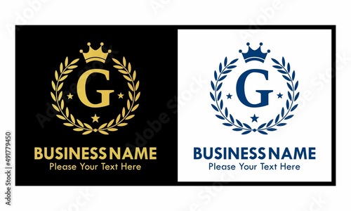 Letter g crown logo design template illustration. suitable for fashion, brand, kingdom, crown, identity