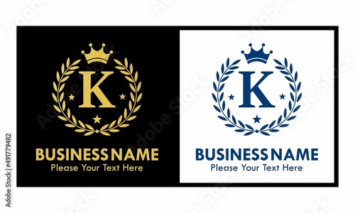 Letter k crown logo design template illustration. suitable for fashion, brand, kingdom, crown, identity