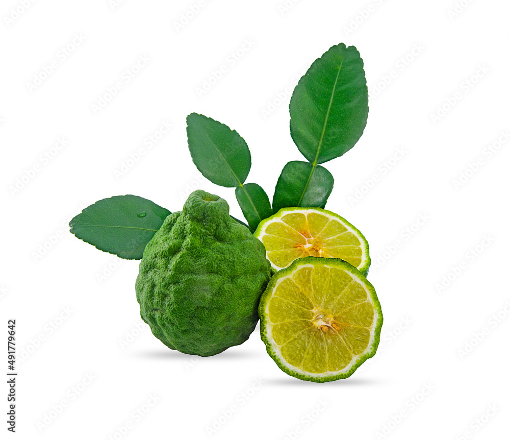 fresh bergamot and slices on white background,isolated fresh bergamot and slices on white background,isolated