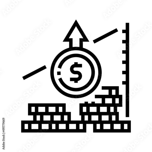 inflation finance line icon vector. inflation finance sign. isolated contour symbol black illustration