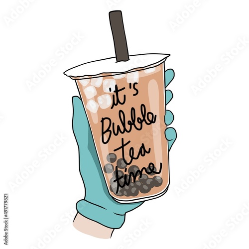 It's bubble tea time vector illustration