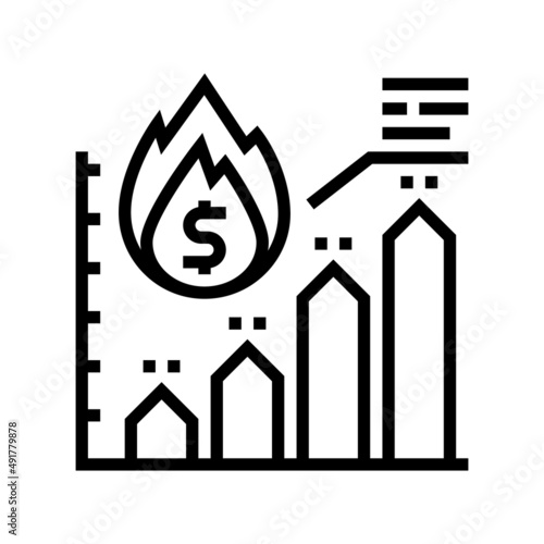 rate inflation line icon vector. rate inflation sign. isolated contour symbol black illustration