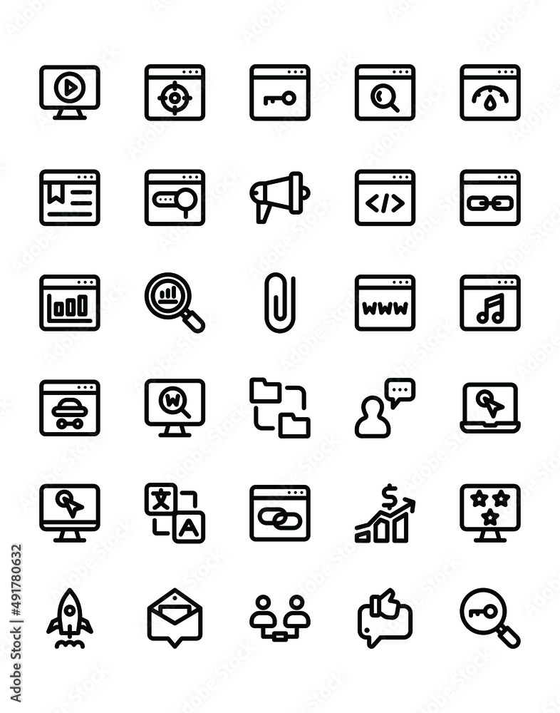 Internet Marketing Icon Set 30 isolated on white background Internet Marketing Icon Set 30 isolated on white background