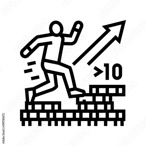 galloping inflation line icon vector. galloping inflation sign. isolated contour symbol black illustration