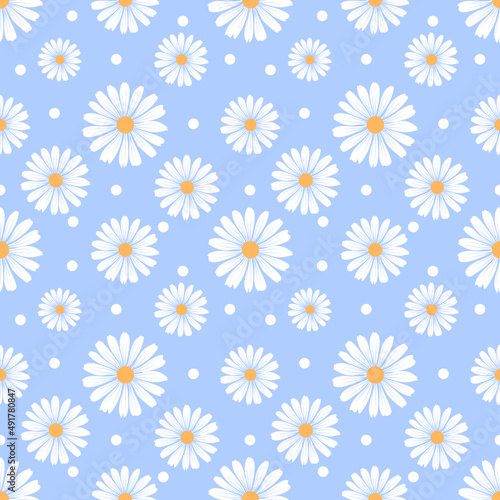 seamless pattern with camomiles