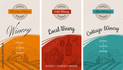 Local and cottage winery, brewing wine drink label